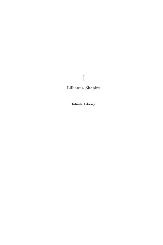 Cover of 1 by Lillianna Shapiro